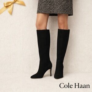Cole Haan Black Suede Knee-High Boots Size 5B